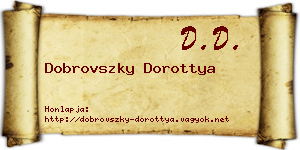 Dobrovszky Dorottya névjegykártya